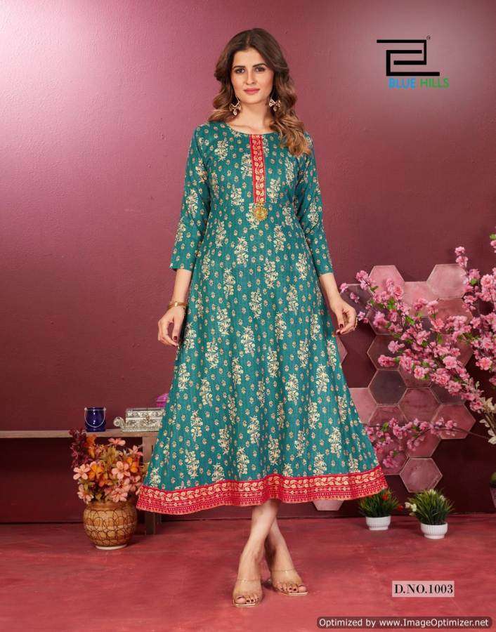 BLUE HILLS PRESENTS FAIRY TALE VOL 1 RAYON WITH PRINTED WHOLESALE GOWN